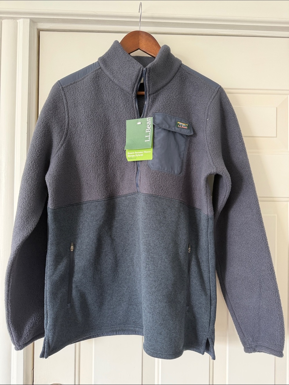 L.L. Bean Women’s Two-Tone Gray Blue Half-Zip Fleece Pullover